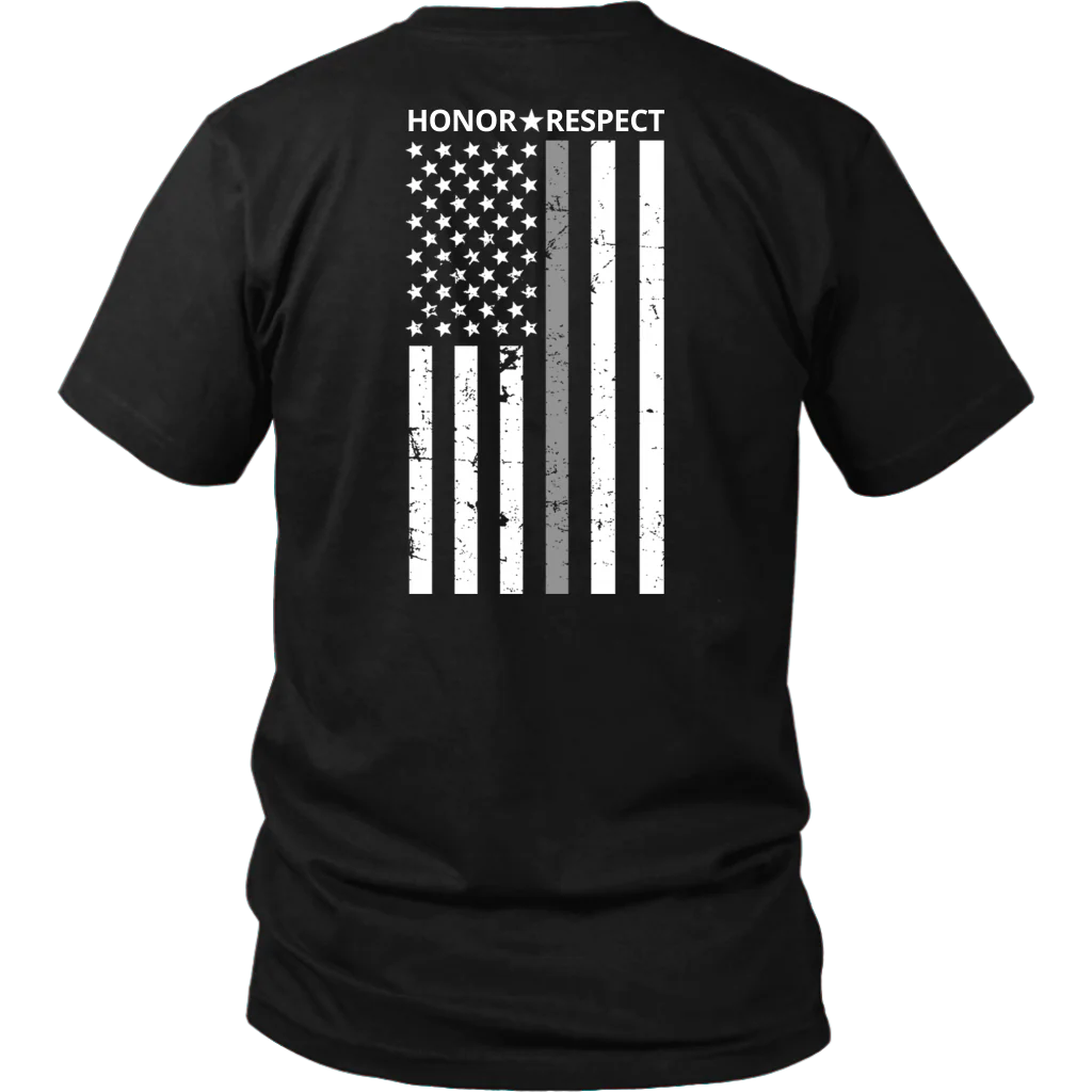 THIN SILVER LINE FLAG HONOR RESPECT SHIRTS AND HOODIES - Image 3