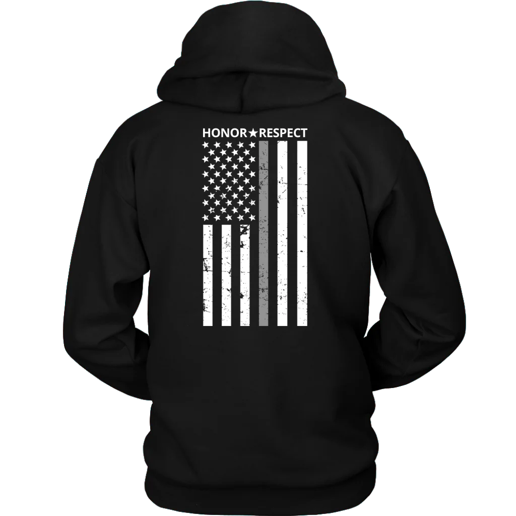 THIN SILVER LINE FLAG HONOR RESPECT SHIRTS AND HOODIES - Image 5