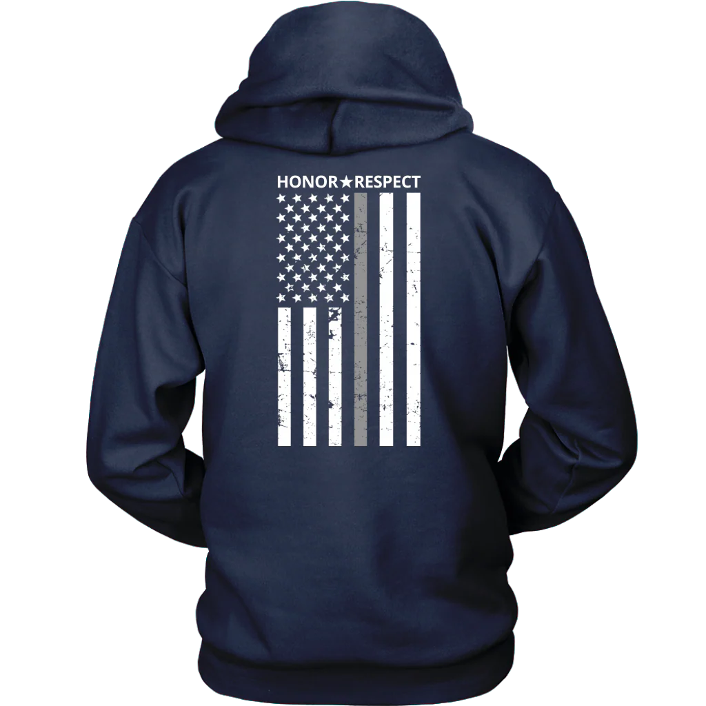 THIN SILVER LINE FLAG HONOR RESPECT SHIRTS AND HOODIES - Image 6