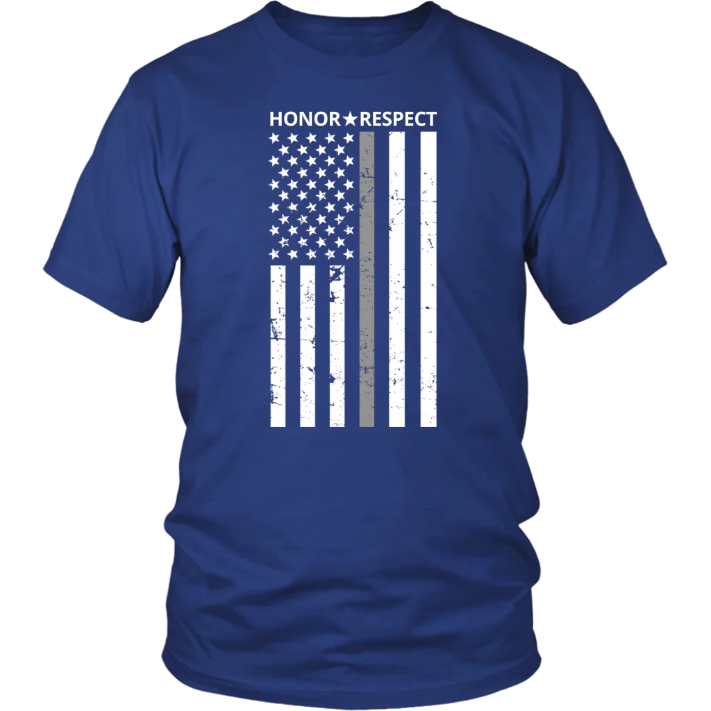 THIN SILVER LINE FLAG HONOR RESPECT SHIRTS AND HOODIES - Image 2