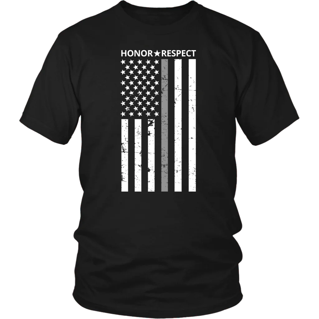 THIN SILVER LINE FLAG HONOR RESPECT SHIRTS AND HOODIES - Image 3