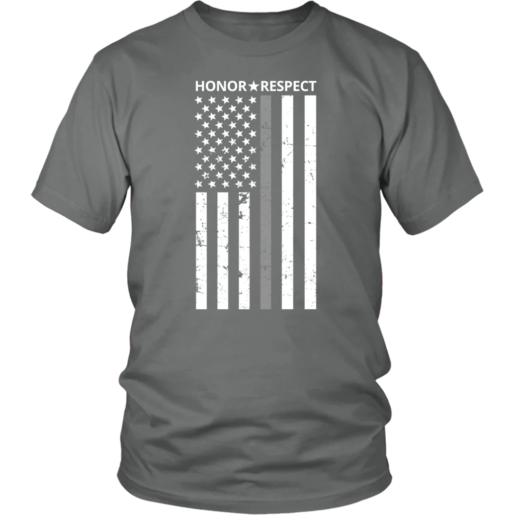 THIN SILVER LINE FLAG HONOR RESPECT SHIRTS AND HOODIES - Image 4