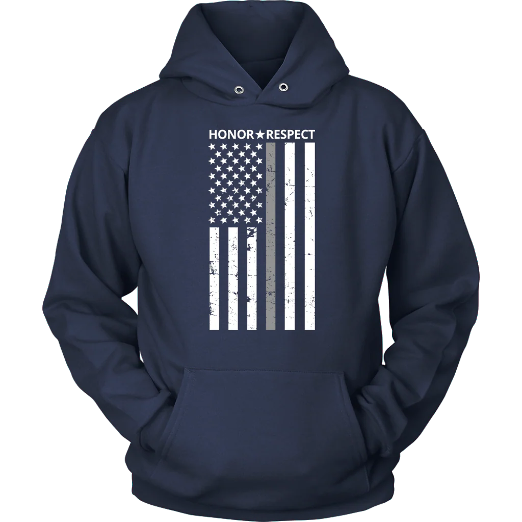 THIN SILVER LINE FLAG HONOR RESPECT SHIRTS AND HOODIES - Image 6