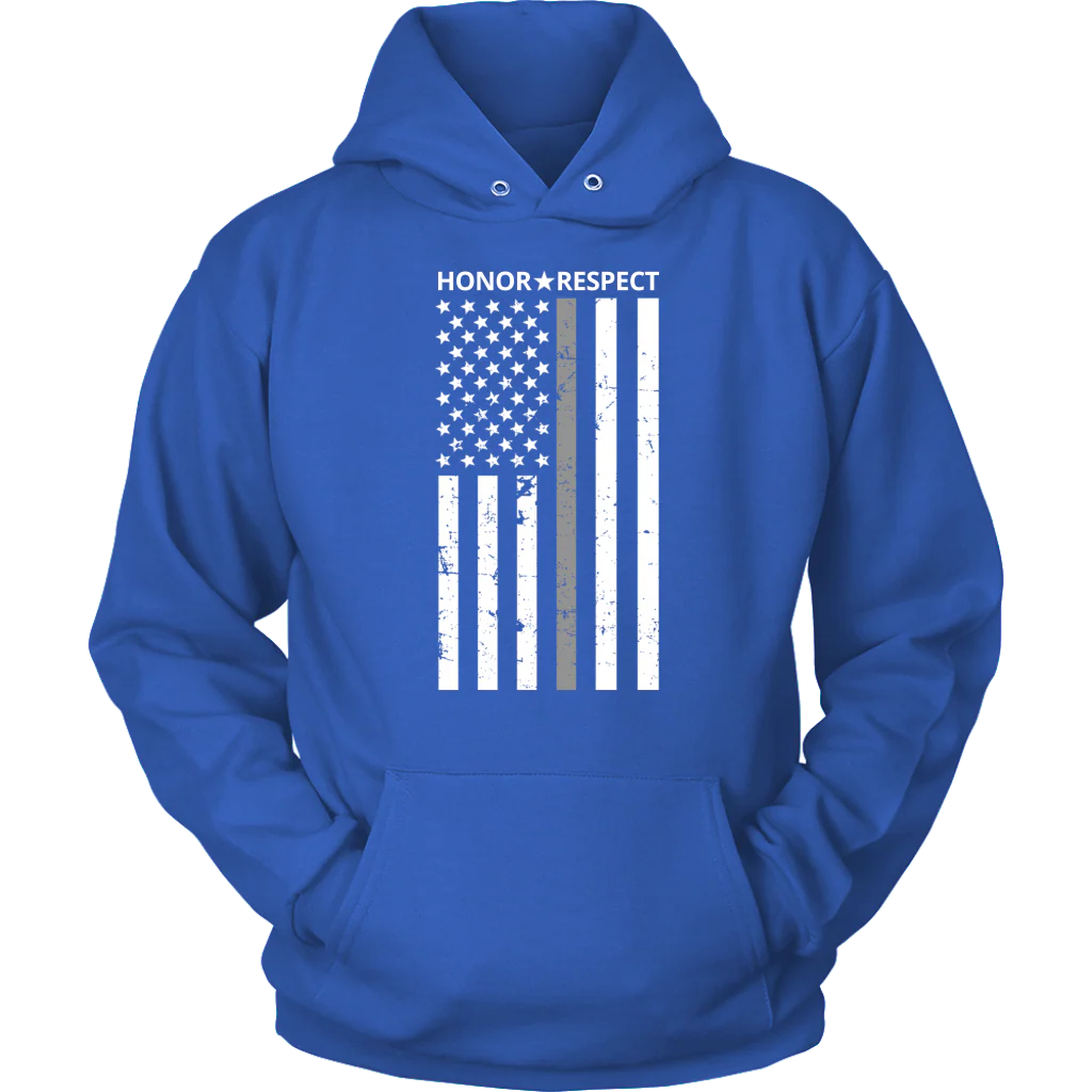 THIN SILVER LINE FLAG HONOR RESPECT SHIRTS AND HOODIES - Image 8