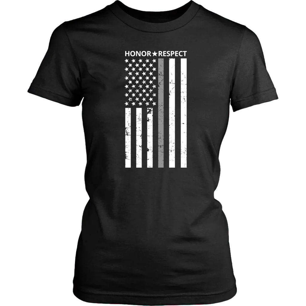 THIN SILVER LINE FLAG HONOR RESPECT SHIRTS AND HOODIES - Image 9