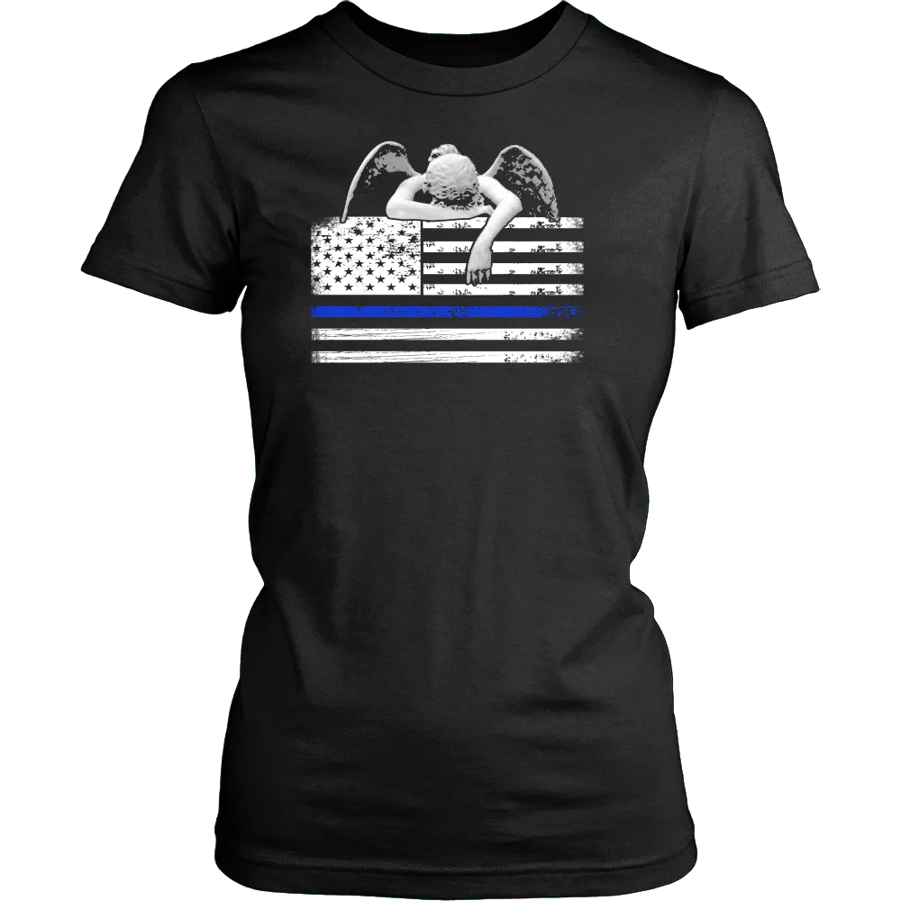 Weeping Angel Thin Blue Line Flag Shirts and Hoodies - Image 10