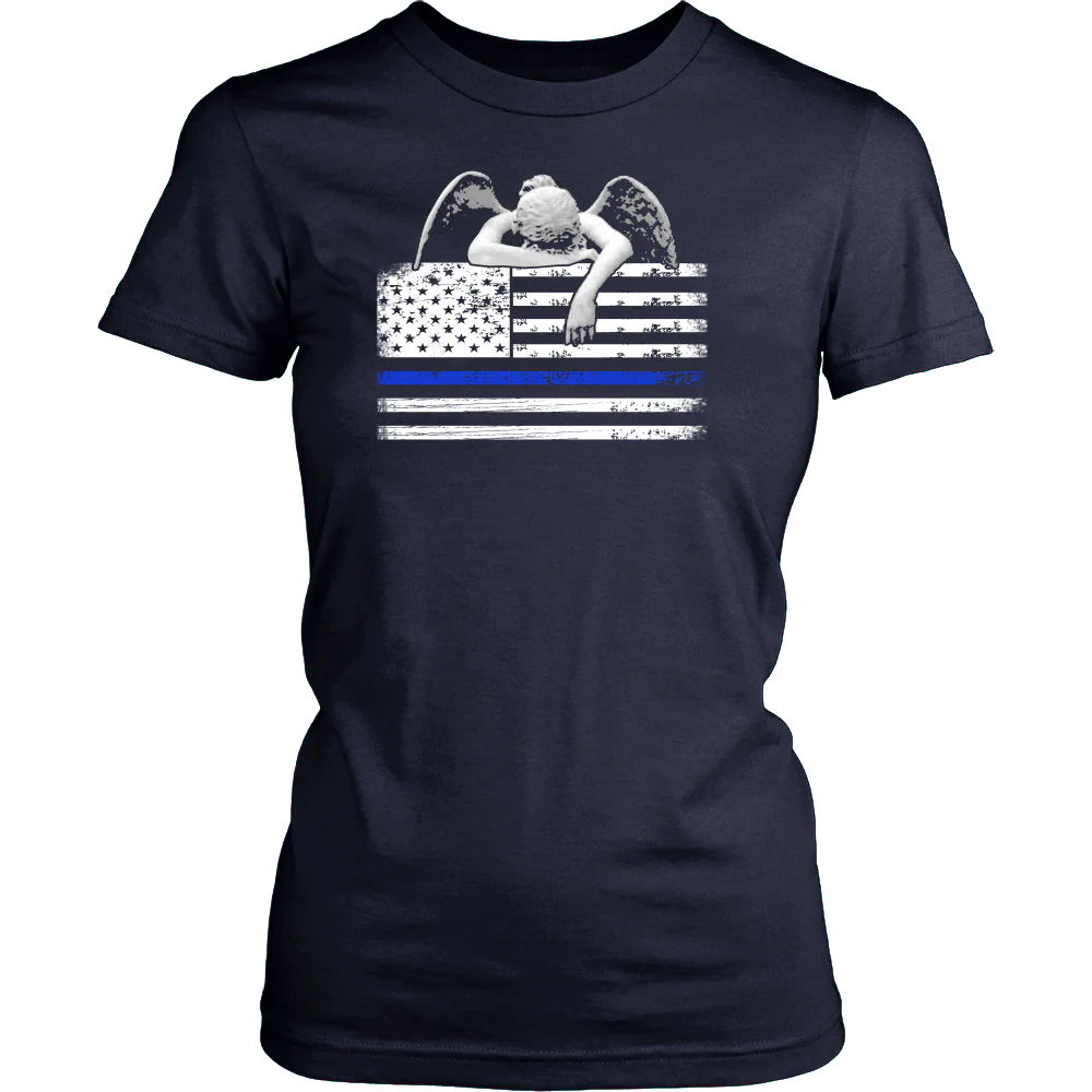 Weeping Angel Thin Blue Line Flag Shirts and Hoodies - Image 12