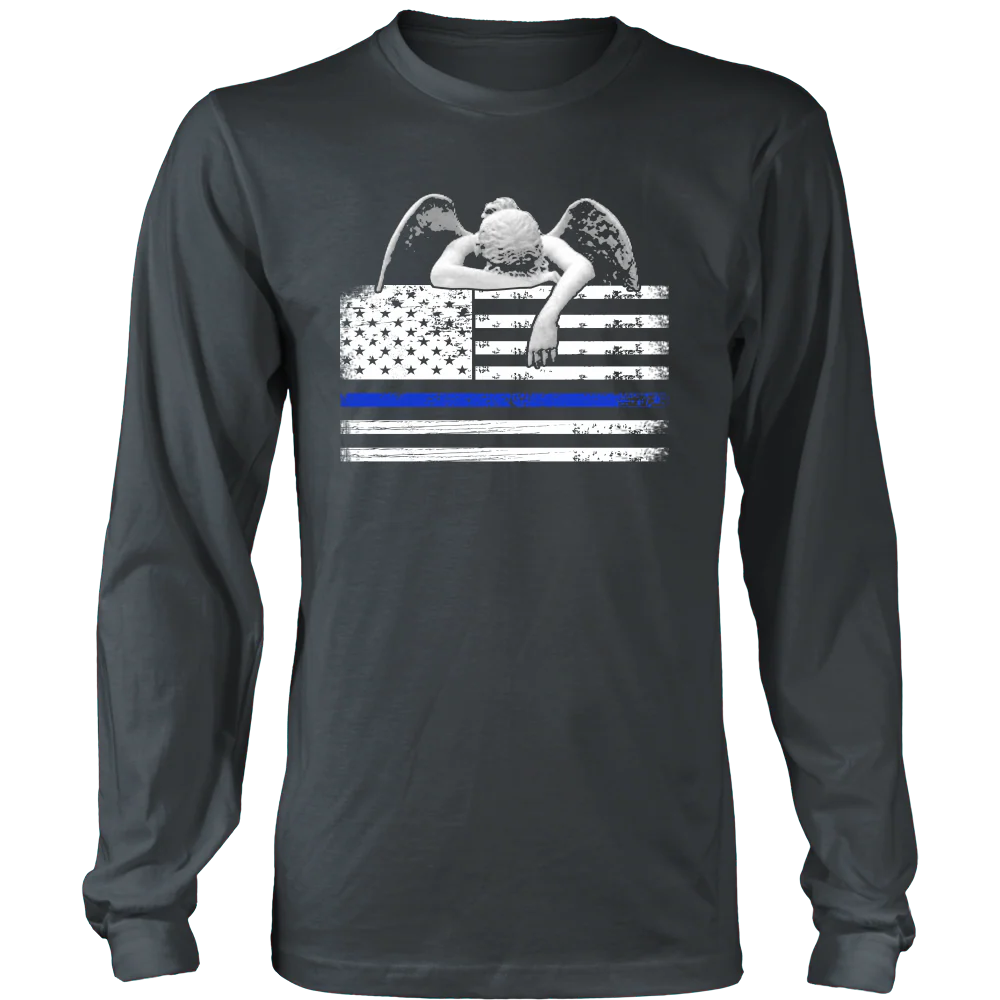 Weeping Angel Thin Blue Line Flag Shirts and Hoodies - Image 5