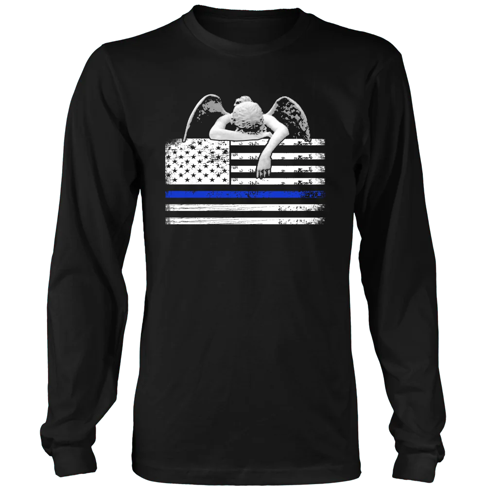 Weeping Angel Thin Blue Line Flag Shirts and Hoodies - Image 6