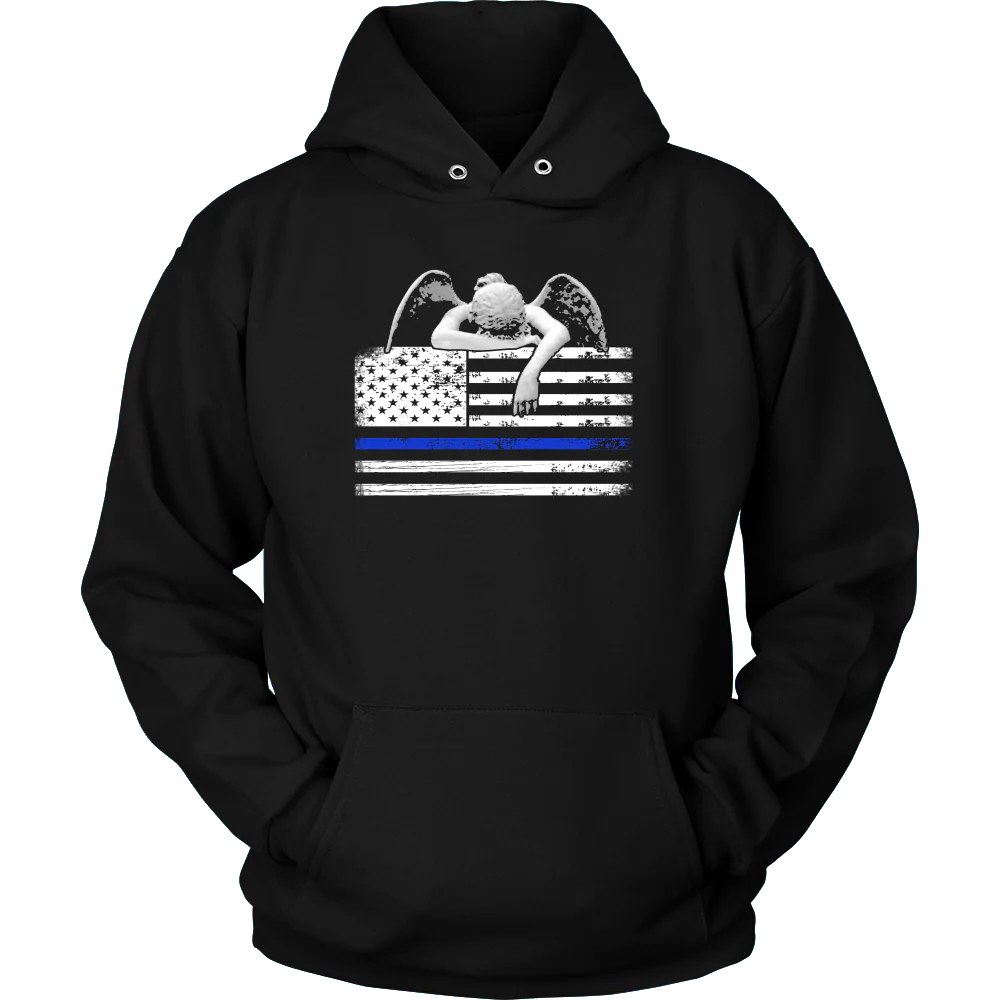 Weeping Angel Thin Blue Line Flag Shirts and Hoodies - Image 7